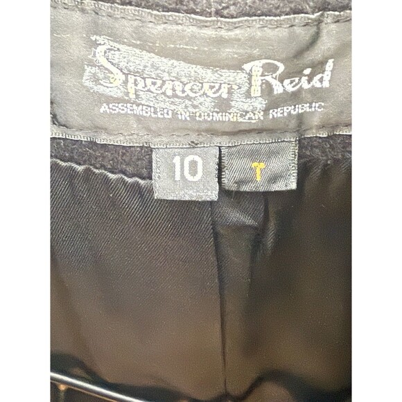 SPENCER REID 10 T Black Wool Pea Coat Jacket Double Breasted - Picture 3 of 8